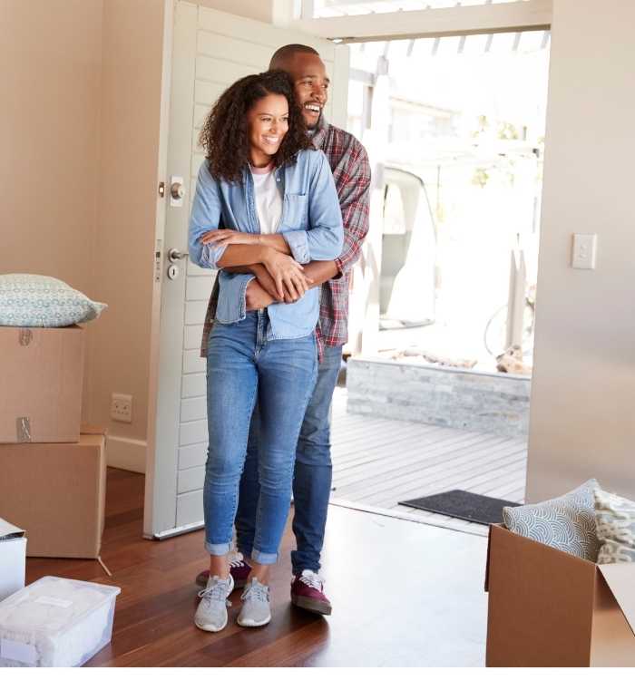 Couple moving into a house